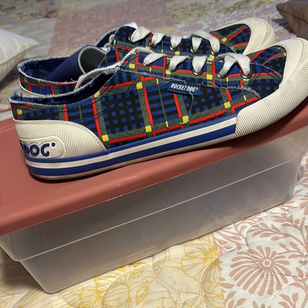 Rocket Dog Kids Plaid Sneakers - Blue and Red